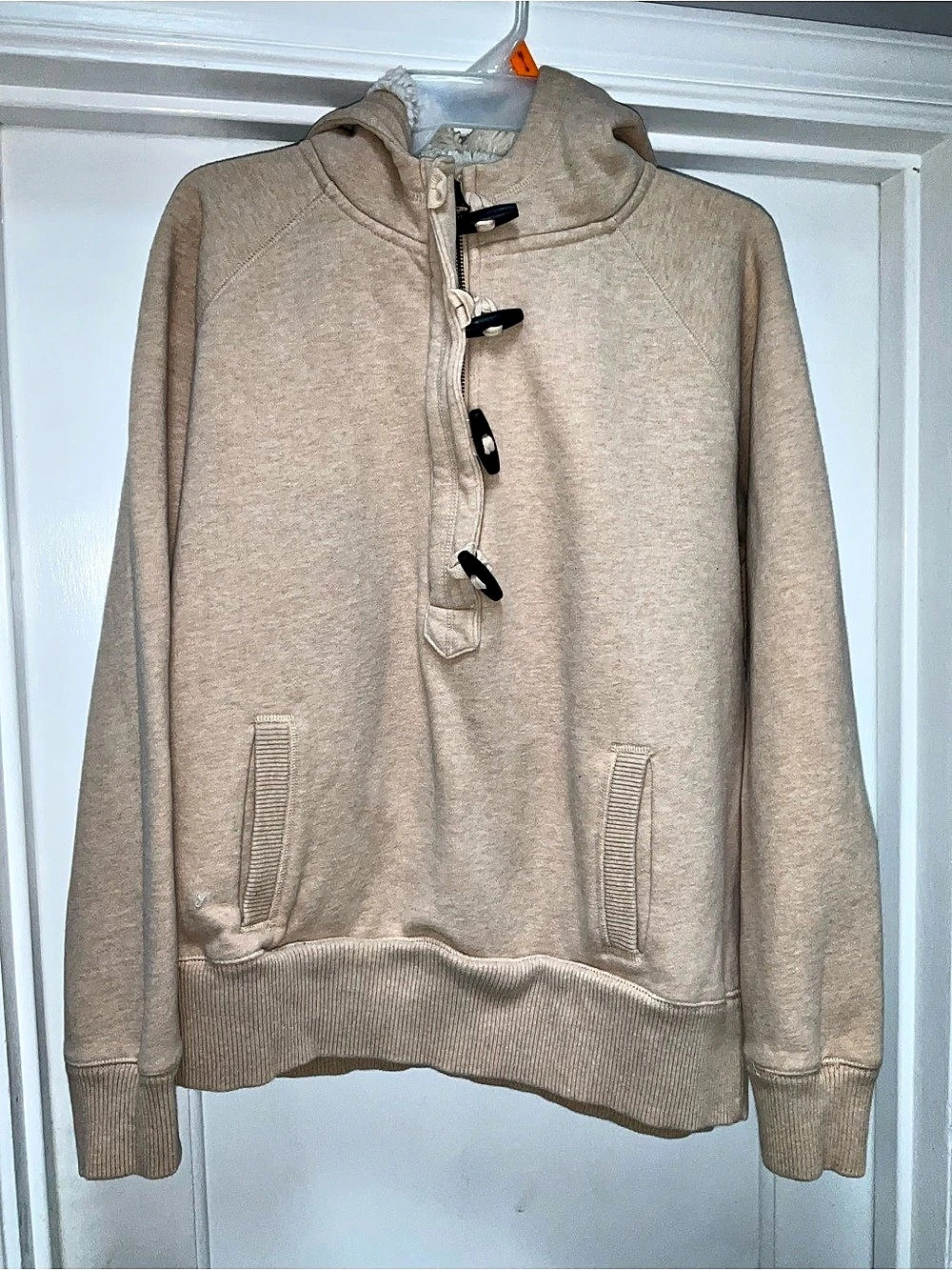 Gap Sherpa-Lined Toggle Hoodie Beige Size XXL